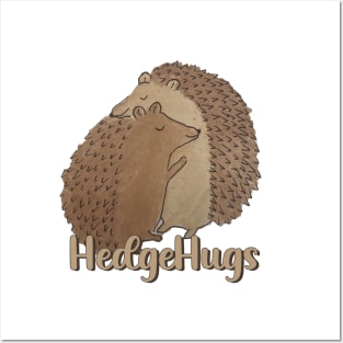 Cute watercolor hedgehog love hedge-hugs watercolour watercolour hedgehugs Posters and Art